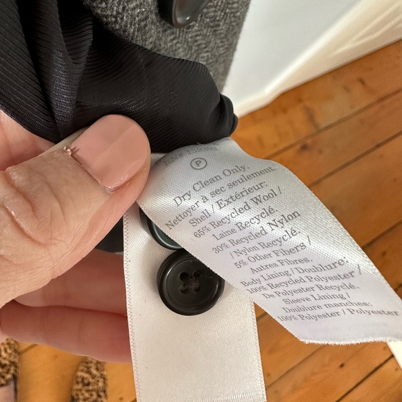 EVERLANE Italian Wool Oversized Blazer size 00 grey herringbone 🖤 - Picture 7 of 8